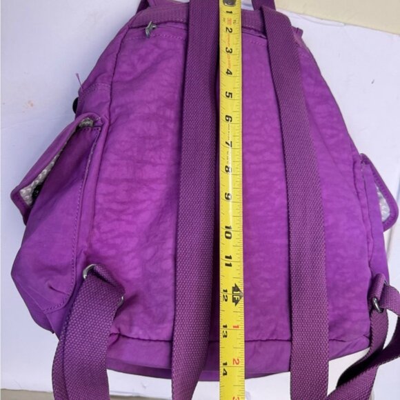 Kipling Ravier Medium Nylon Backpack Bag Pockets Monkey Lightweight Purple Charm - Picture 16 of 16